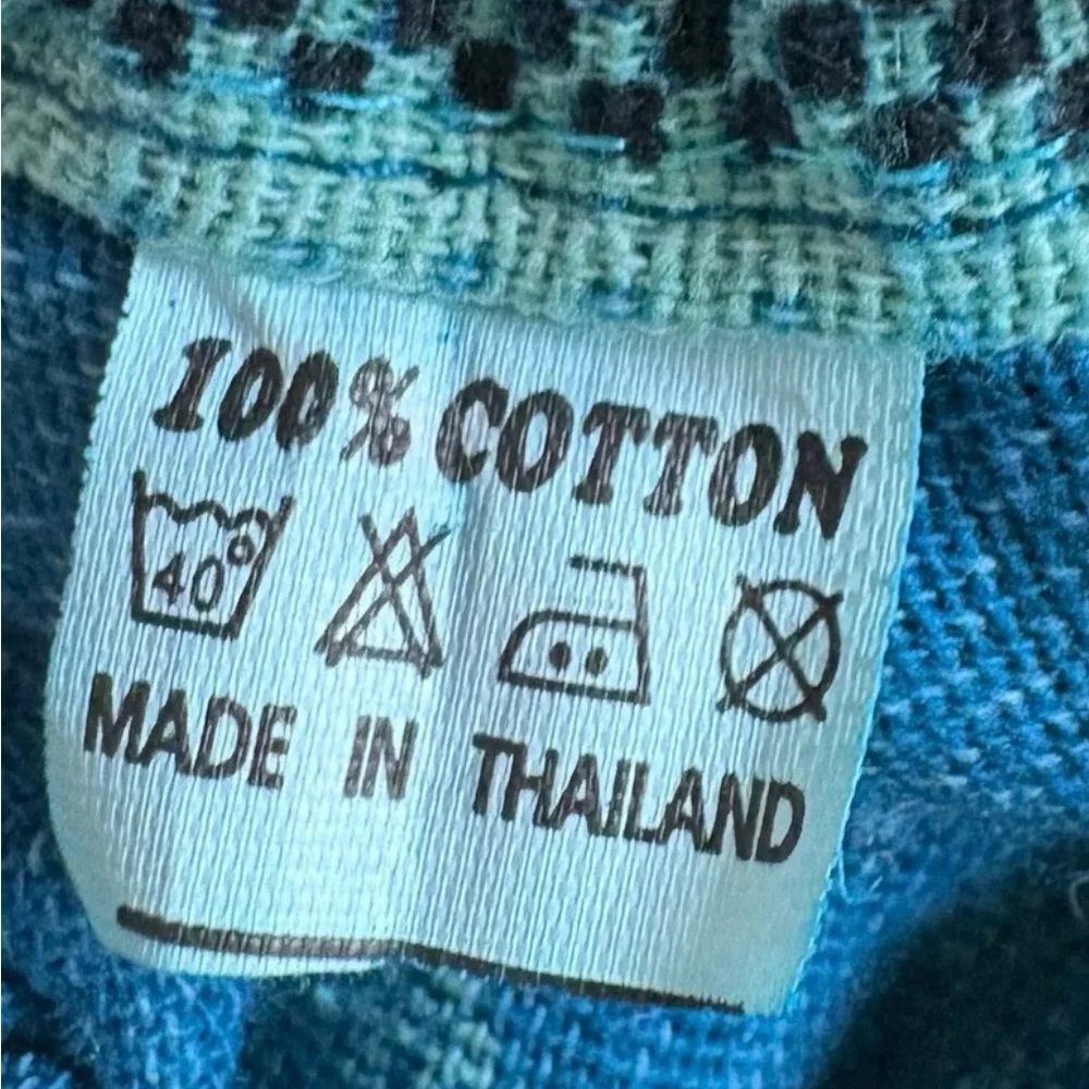 Blue Woven Cropped Cotton Palazzo Pants - Picture 5 of 7